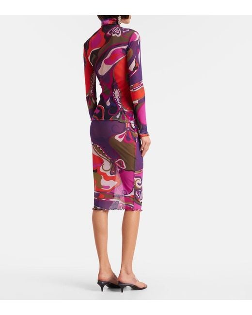 Emilio Pucci Purple Orchidee Tulle Top