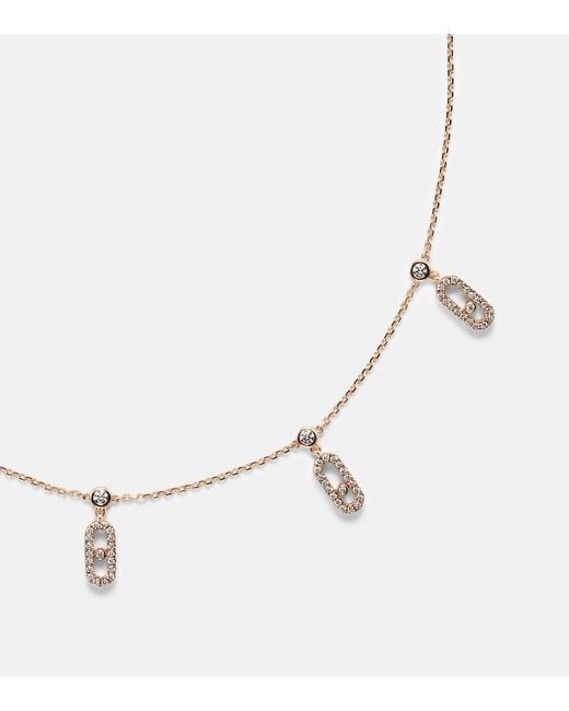 Messika White Move Uno 18Kt Rose Choker With Diamonds
