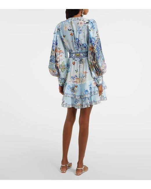 Camilla Blue Verziertes Minikleid Aus Seide