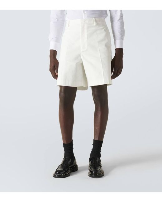 Valentino White Cotton Canvas Bermuda Shorts for men