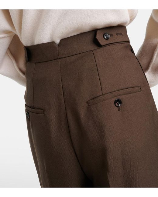 Pantalones Rectos De Lana Virgen AMI de color Black