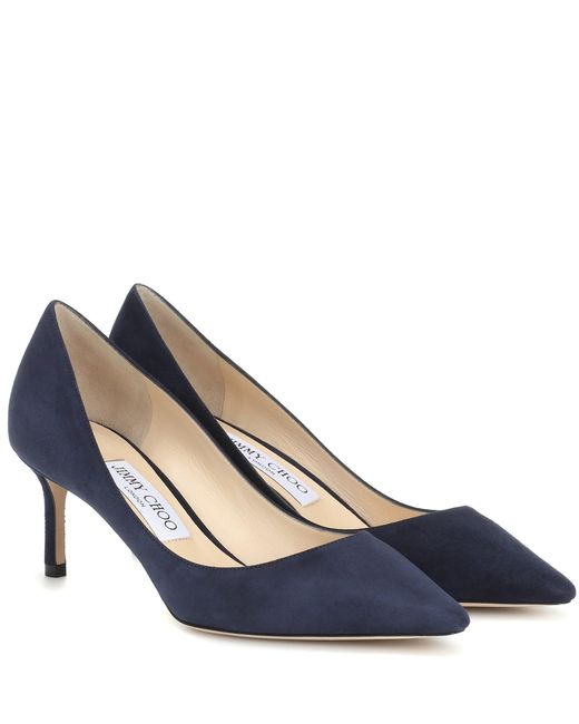 Jimmy Choo Anouk Suede Pumps in Navy 