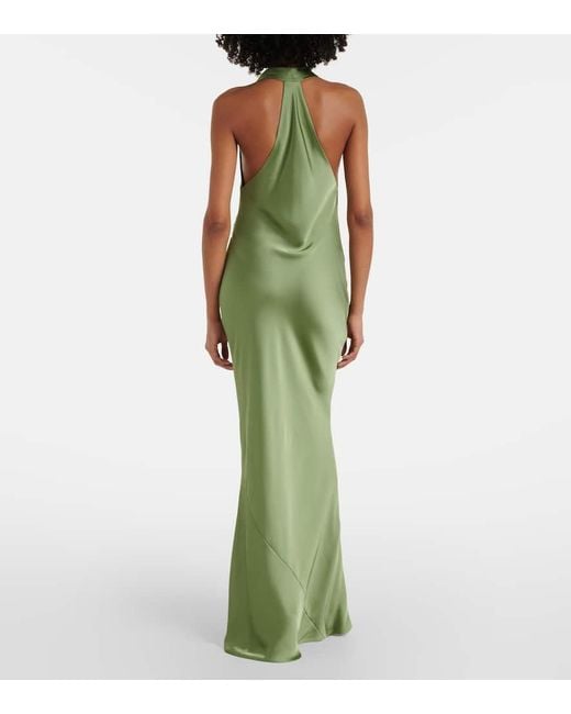 Norma Kamali Green Draped Gown
