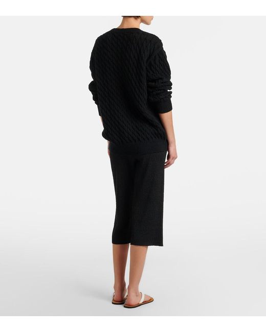 The Row Black Omero Silk Culottes