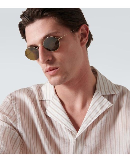 Giorgio Armani Runde Sonnenbrille in Brown für Herren