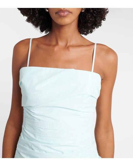 Jonathan Simkhai Blue Arie Pleated Bustier Dress