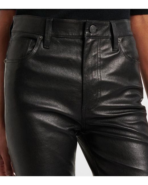 FRAME Black Reboot Leather Flared Pants