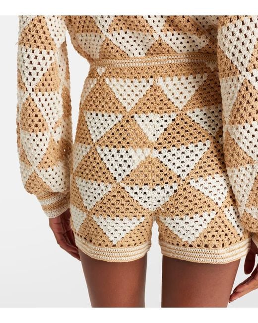 Anna Kosturova Natural Maija Crochet Cotton Shorts