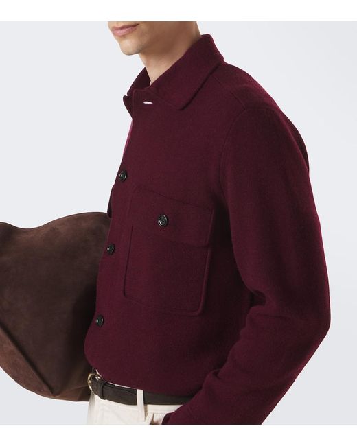 Allude Red Wool And Cashmere Overshirt for men