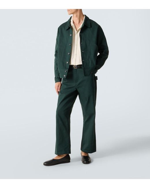 Bode Green Knolly Brook Cotton Twill Straight Pants for men