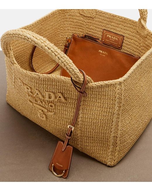 Shopper Medium Con Logo di Prada in Brown