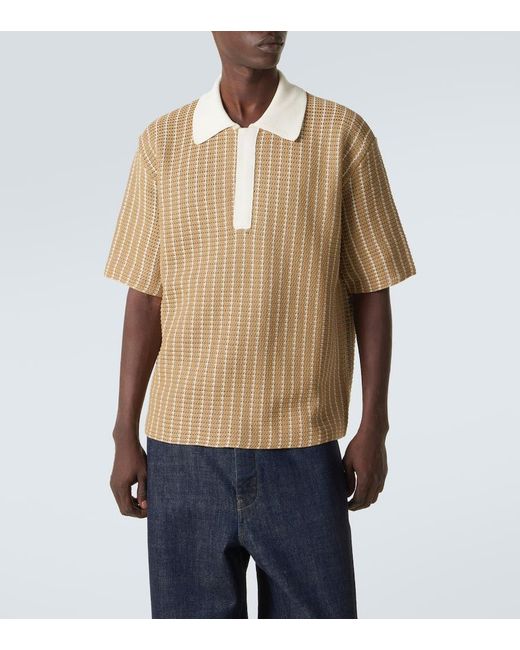 Jil Sander Natural Knitted Cotton Polo Shirt for men