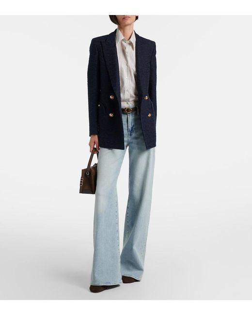 7 For All Mankind Blue Lotta Wide-Leg Jeans
