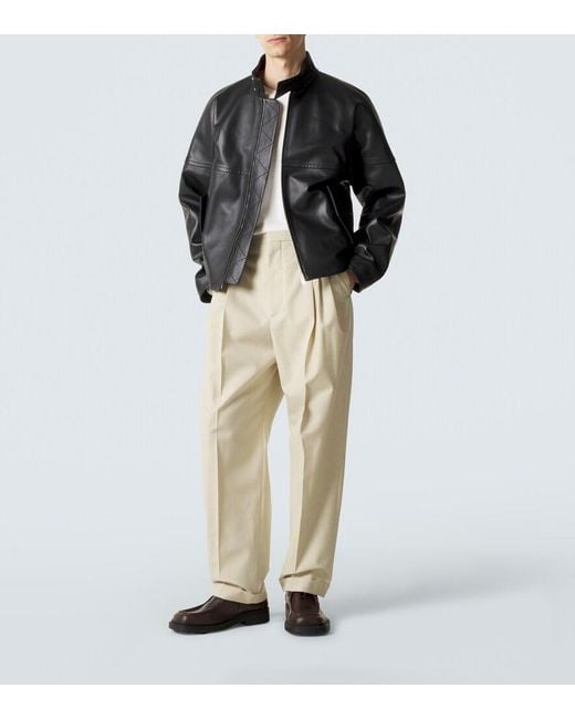 Bottega Veneta Black Intrecciato Leather Blouson Jacket for men