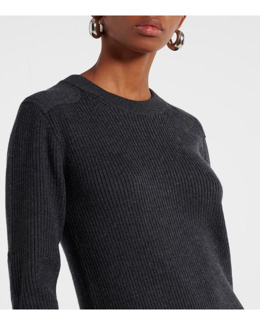 Isabel Marant Blue Garner Ribbed-Knit Wool-Blend Midi Dress