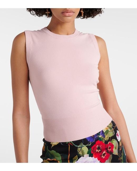 Dolce & Gabbana Pink Knitted Tank Top