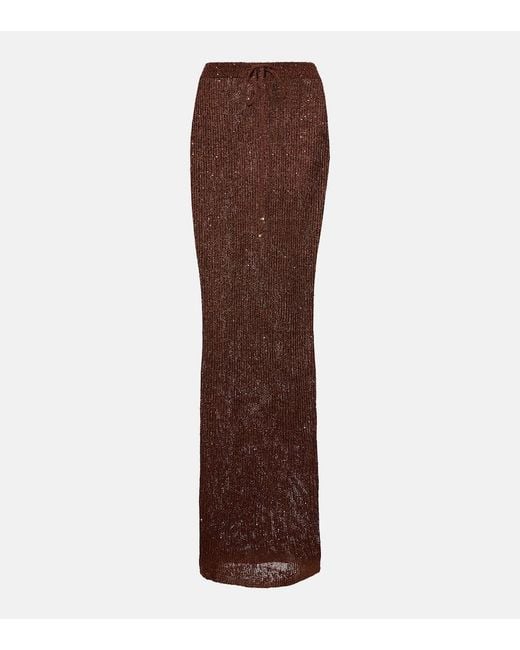 Bananhot Brown Alma Knitted Sequined Beach Cover-Up