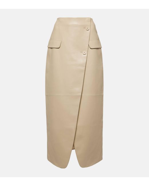 Frankie Shop Natural Nan Faux Leather Maxi Skirt