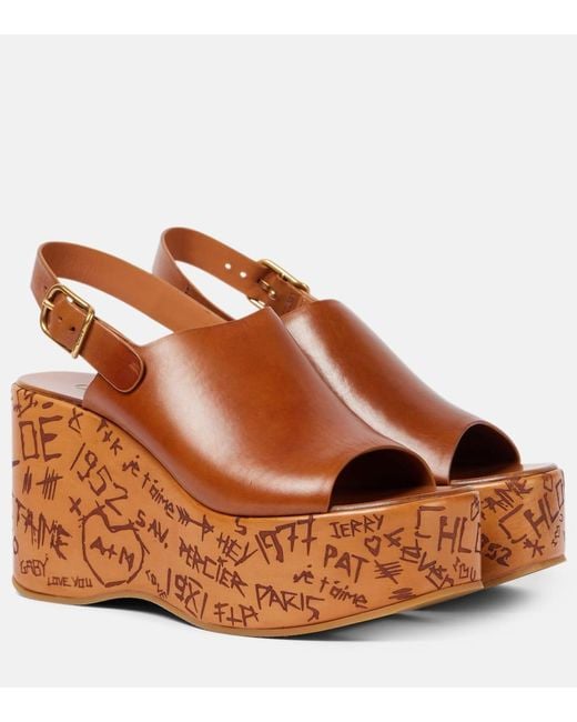 Chloé Brown Wedges Maxime Aus Leder