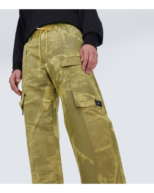 Y-3 Green Printed Track Pants for men