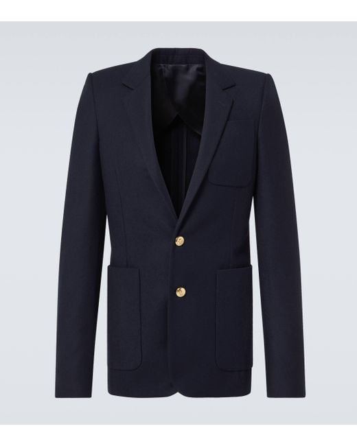 Alexander McQueen Blue Wool Blazer for men