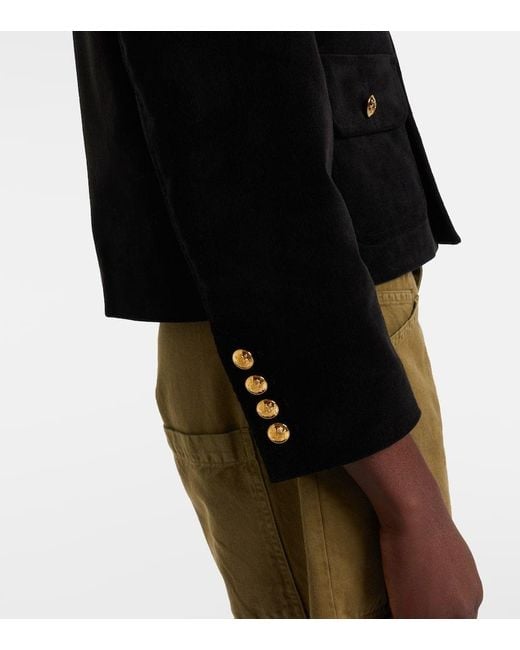 Nili Lotan Black Chamonix Cropped Cotton-Blend Jacket
