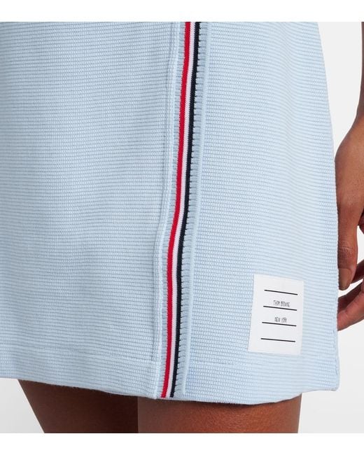 Thom Browne Blue Cotton Wrap Skirt