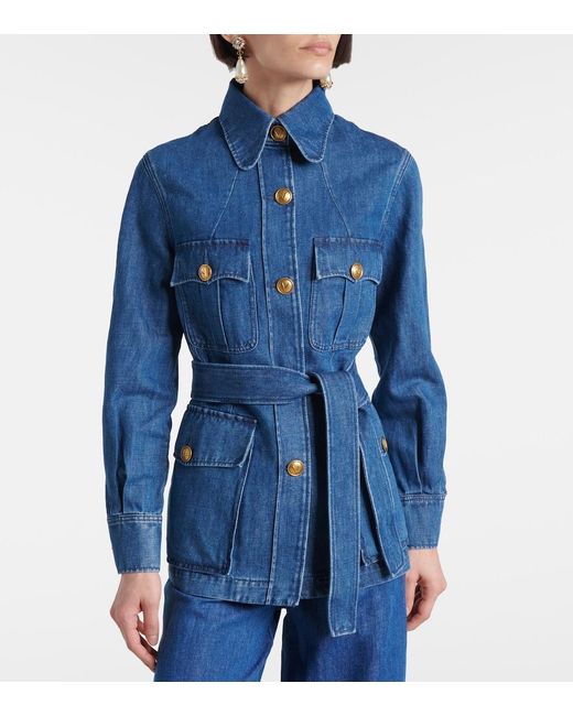 Valentino Blue Belted Denim Jacket