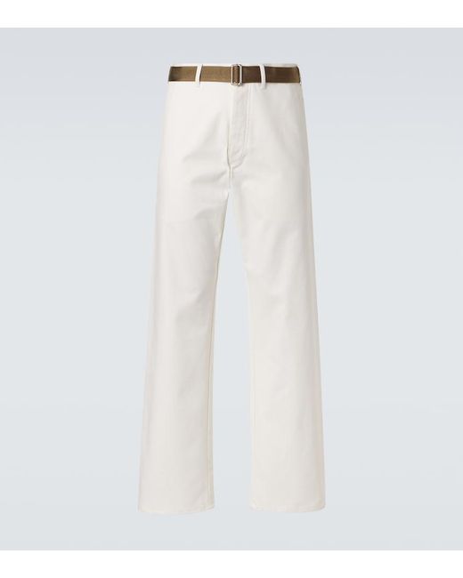 Jeans Rectos Con Cinturon Plan C de hombre de color White