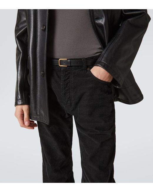 Saint Laurent Black Leather Belt for men
