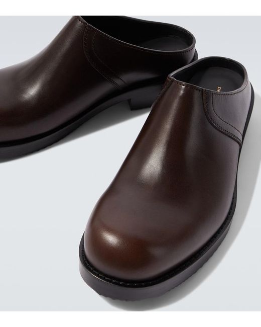 Dries Van Noten Brown Leather Mules for men