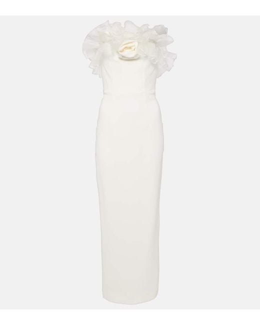 Vestido De Fiesta De Cady Con Organza Alessandra Rich de color White