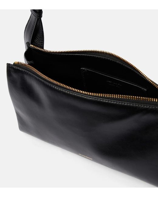 Jil Sander Black Empire Small Leather Shoulder Bag