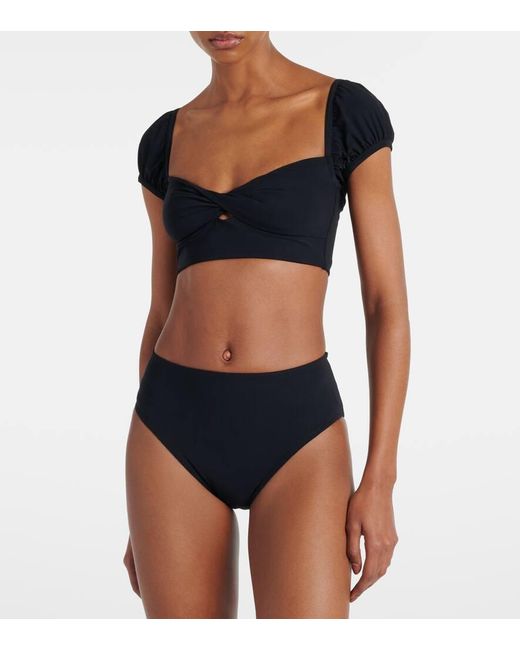 Top De Bikini Ventana Karla Colletto de color Black