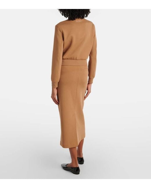 Max Mara Brown Cropped-Jacke Aus Einem Baumwollgemisch