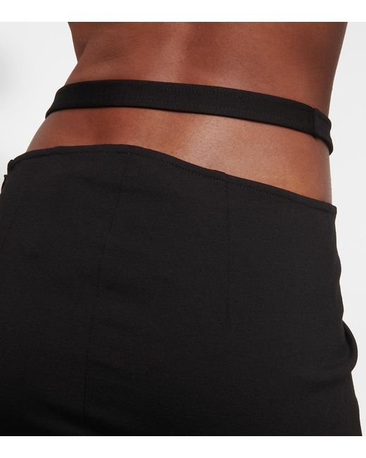 The Attico Black Cutout Midi Skirt