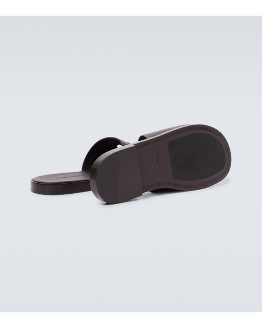 Dolce & Gabbana Brown Dg Leather Slides for men