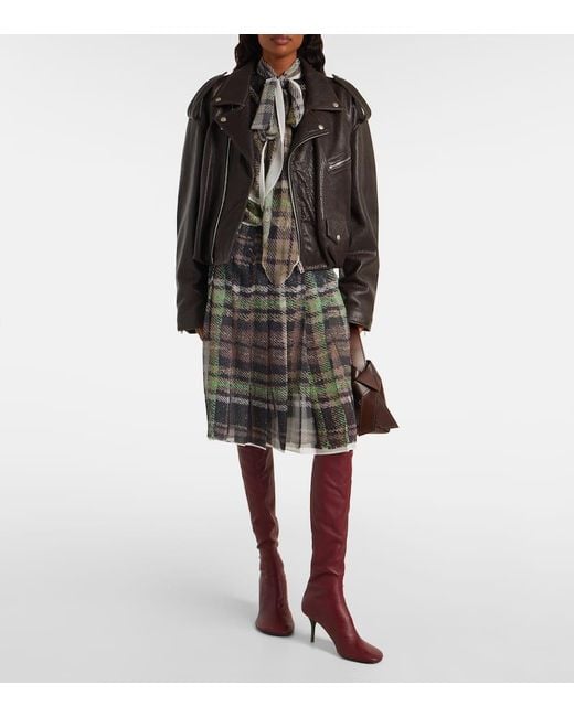 Acne Red 75 Leather Knee-High Boots