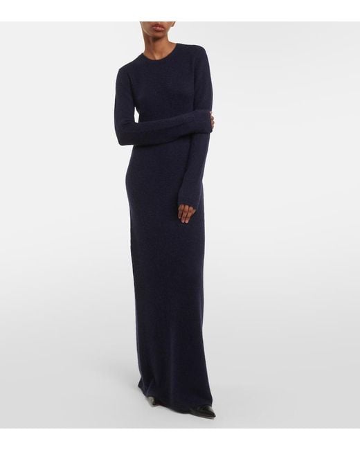 Gabriela Hearst Blue Brogan Cashmere And Silk Maxi Dress
