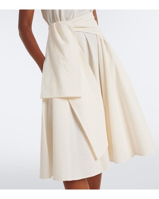 J.W. Anderson White Cotton Cloque Midi Dress