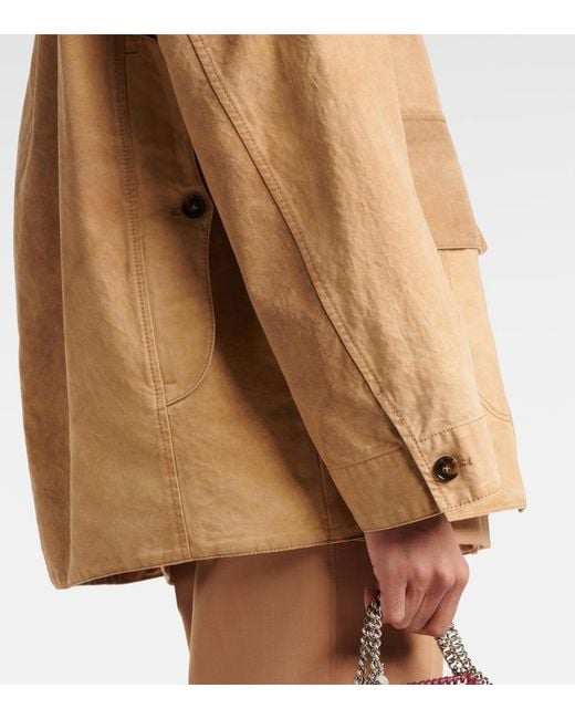 Stella McCartney Brown Corduroy-Trimmed Cotton Field Jacket