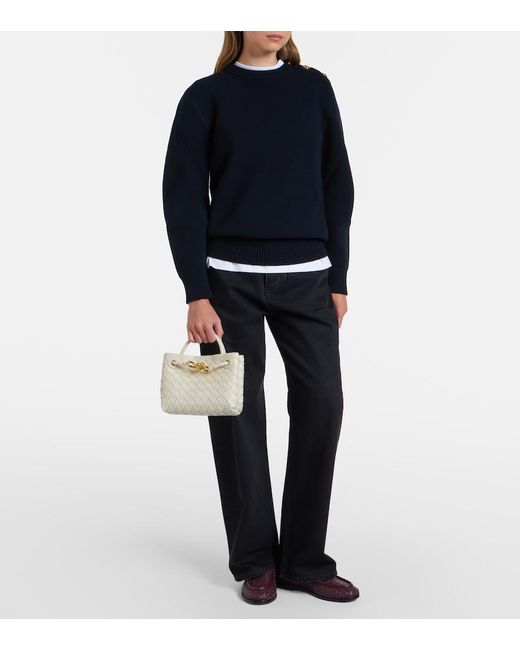 Bottega Veneta Natural Andiamo Mini Leather Top-Handle Bag