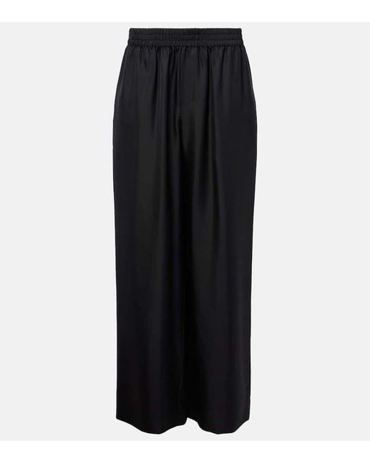 Lisa Yang Black Silk Wide-Leg Pants