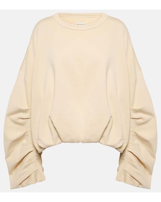 Dries Van Noten Natural Oversized-Sweatshirt aus Baumwoll-Jersey