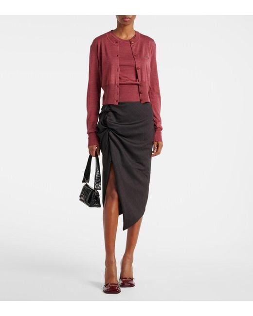 Vivienne Westwood Pink Bea Logo Wool And Silk Top