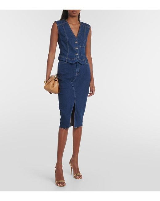 Veronica Beard Blue Valeria Denim Vest