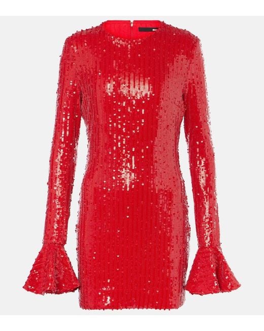 ROTATE BIRGER CHRISTENSEN Red Sequined Minidress