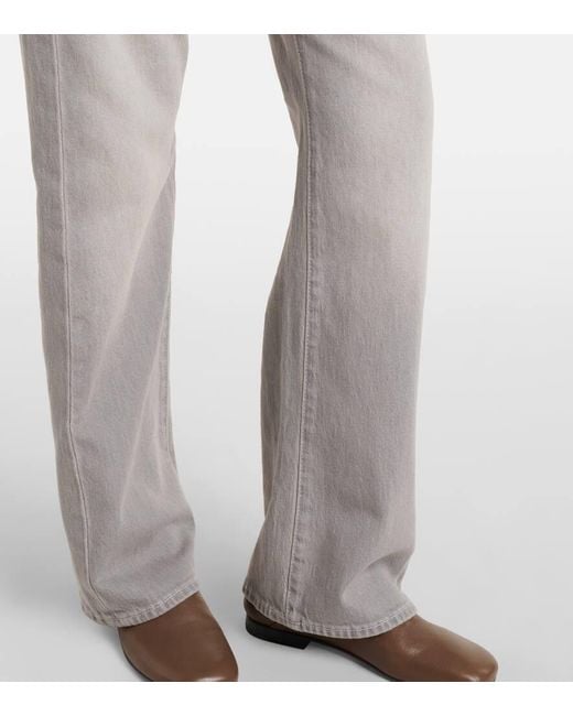 7 For All Mankind Gray Tess Mid-Rise Straight Jeans