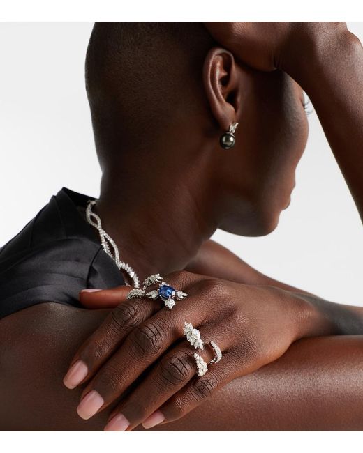 YEPREM White Y-Not 18Kt Ring With Diamonds