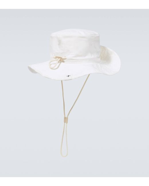 Jil Sander White Cotton Bucket Hat for men